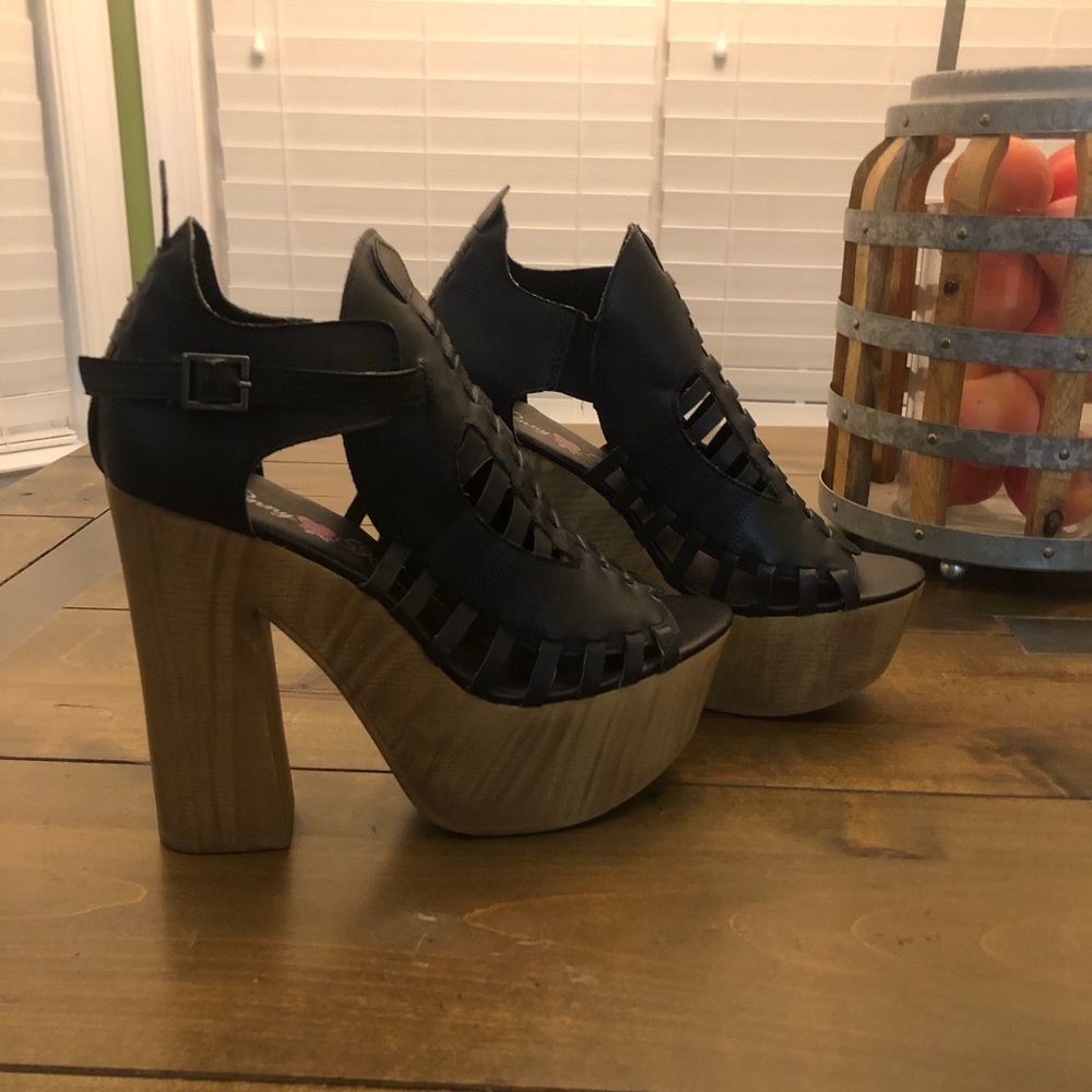 Wooden Towering Platform Clogs